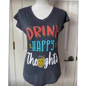 Florida Strong  “Drink Happy Thoughts” Gray Top Small NWT